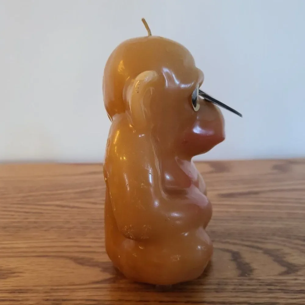 Vintage Candle - Novelty Wax Candle - Gorilla / Monkey In Glasses- Vintage Rare